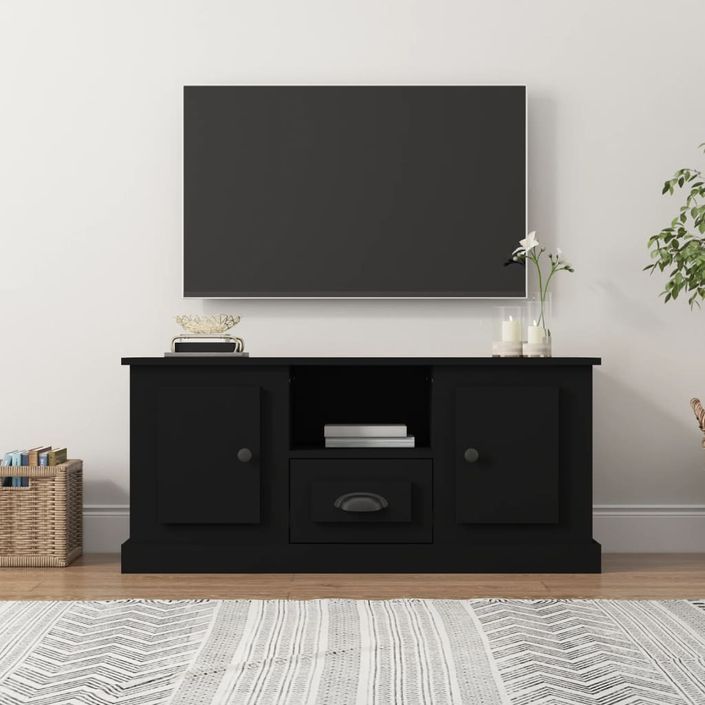 Meuble TV noir 100x35,5x45 cm bois d'ingénierie - Photo n°1