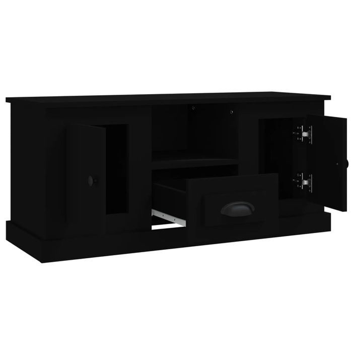 Meuble TV noir 100x35,5x45 cm bois d'ingénierie - Photo n°8