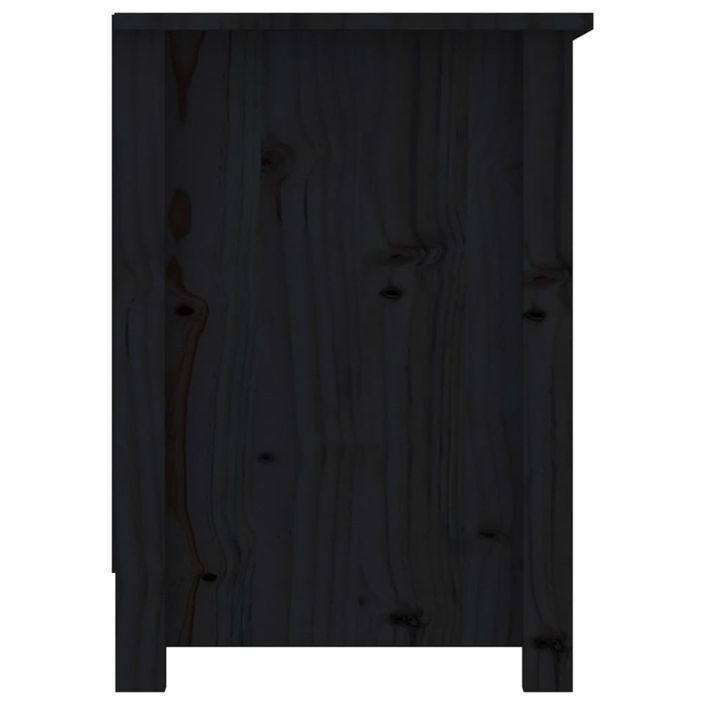 Meuble TV Noir 103x36,5x52 cm Bois de pin massif - Photo n°5