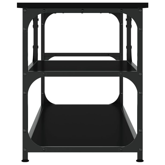 Meuble TV noir 103x38x46,5 cm bois d'ingénierie et acier - Photo n°5