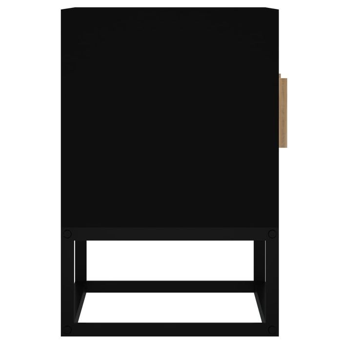 Meuble TV noir 105x30x45 cm bois d'ingénierie et fer - Photo n°5