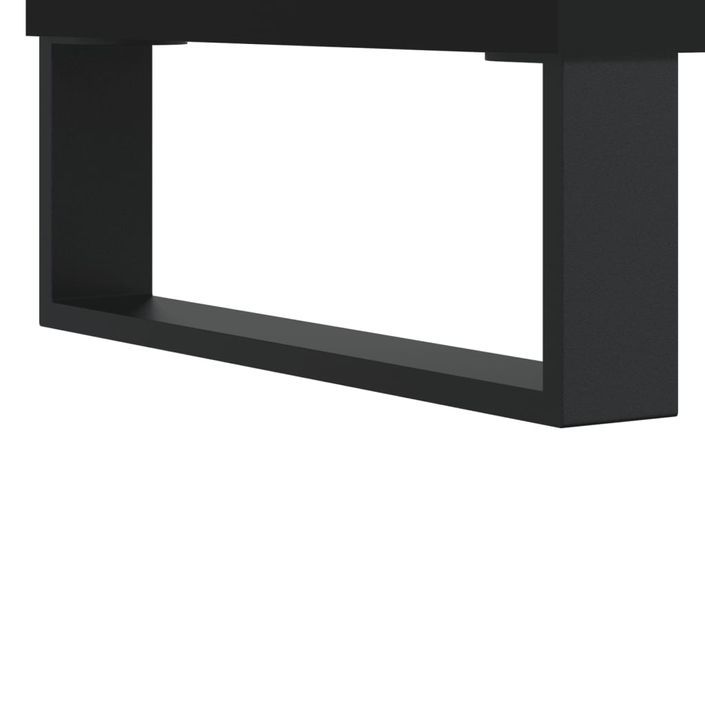 Meuble TV noir 150x30x50 cm bois d'ingénierie - Photo n°10