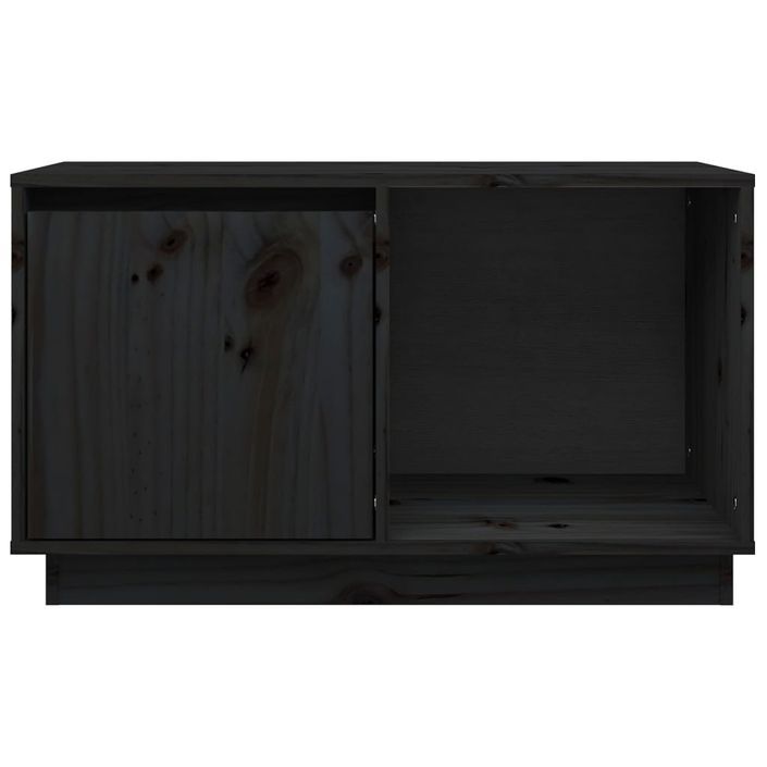 Meuble TV Noir 74x35x44 cm Bois de pin massif - Photo n°3