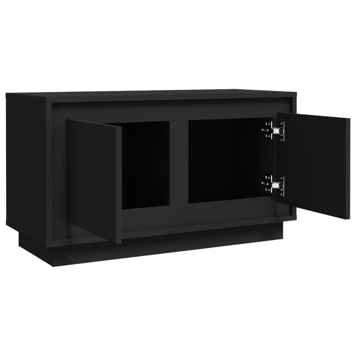 Meuble TV noir 80x35x45 cm bois d'ingénierie - Photo n°7