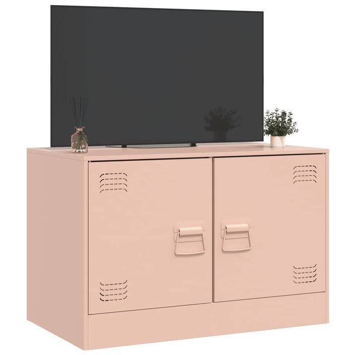 Meuble TV rose 67x39x44 cm acier - Photo n°4