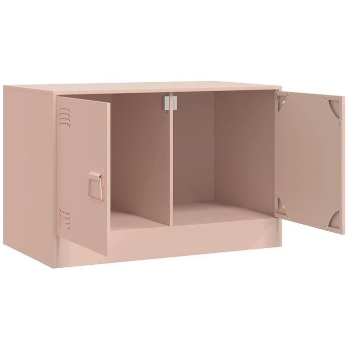 Meuble TV rose 67x39x44 cm acier - Photo n°6