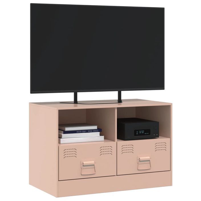 Meuble TV rose 67x39x44 cm acier - Photo n°4