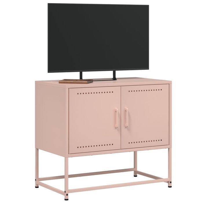 Meuble TV rose 68,5x39x60,5 cm acier - Photo n°4