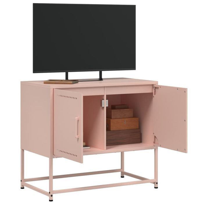 Meuble TV rose 68,5x39x60,5 cm acier - Photo n°5