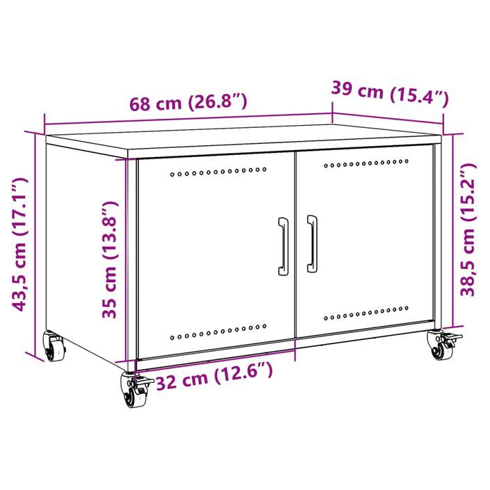 Meuble TV rose 68x39x43,5 cm acier laminé à froid - Photo n°12