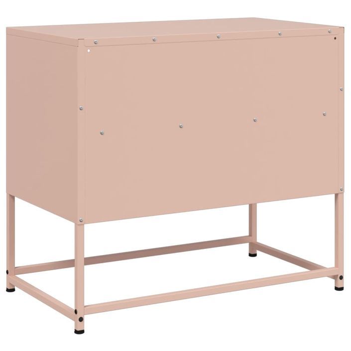 Meuble TV rose 68x39x60,5 cm acier - Photo n°8