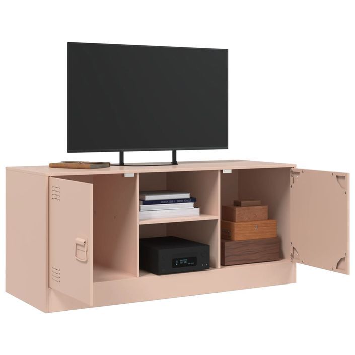 Meuble TV rose 99x39x44 cm acier - Photo n°5