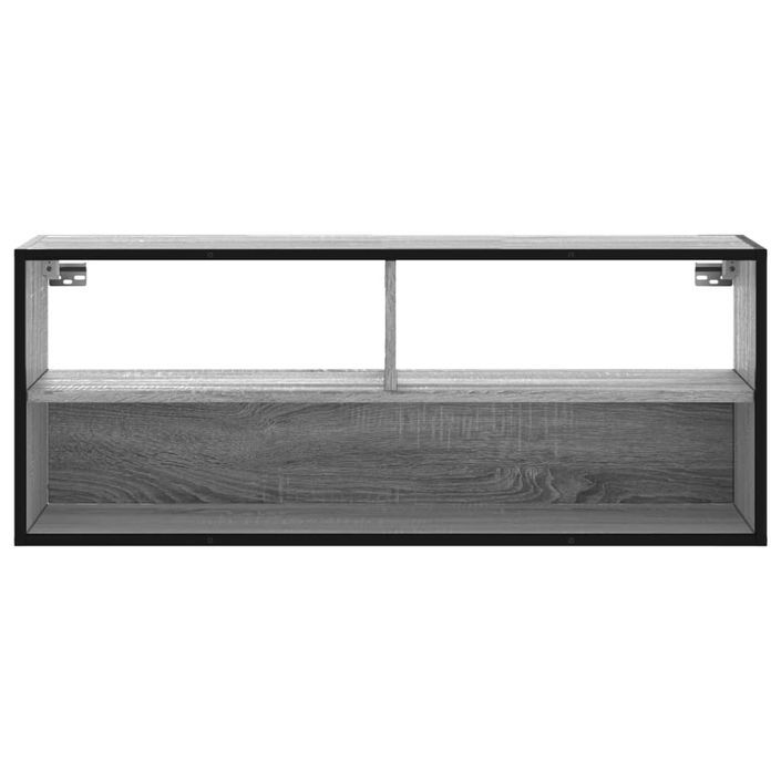 Meuble TV sonoma gris 100x31x39,5 cm bois d'ingénierie et métal - Photo n°4