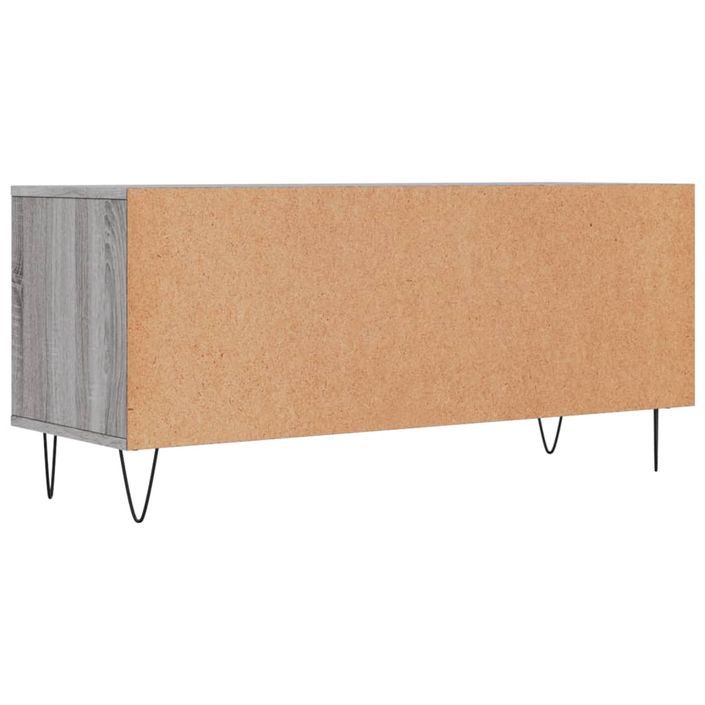 Meuble TV sonoma gris 100x34,5x44,5 cm bois d'ingénierie - Photo n°8