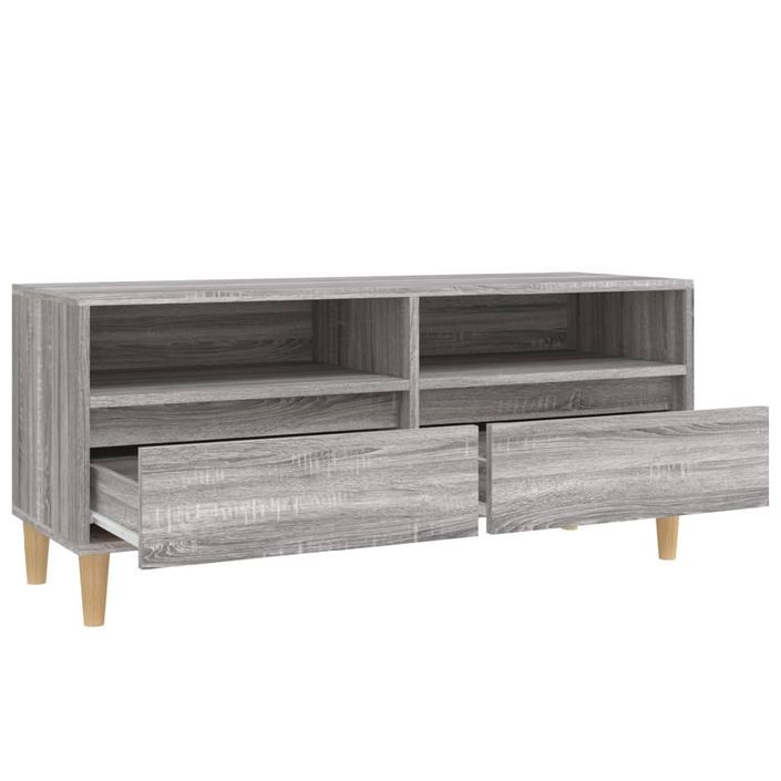 Meuble TV sonoma gris 100x34,5x44,5 cm bois d'ingénierie - Photo n°8