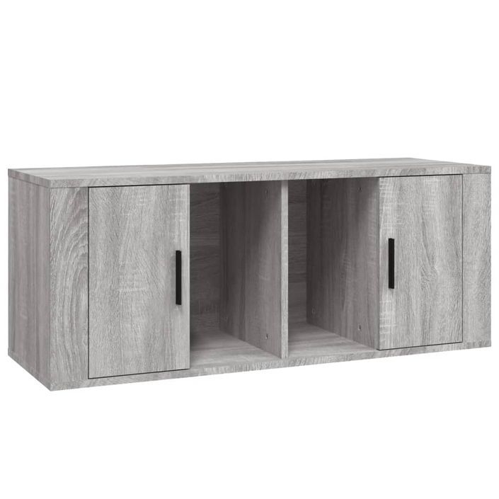 Meuble TV Sonoma gris 100x35x40 cm Bois d'ingénierie - Photo n°2