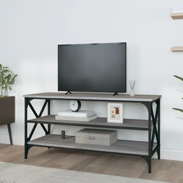 Meuble TV Sonoma gris 100x40x50 cm Bois d'ingénierie - Photo n°3