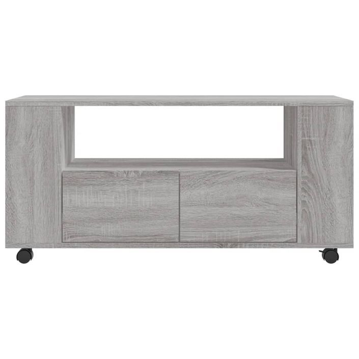 Meuble TV sonoma gris 102x34,5x43 cm bois d'ingénierie - Photo n°6