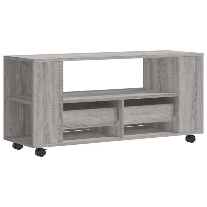 Meuble TV sonoma gris 102x34,5x43 cm bois d'ingénierie - Photo n°8