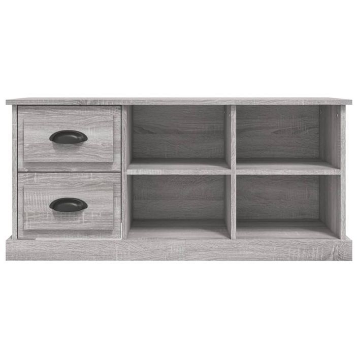 Meuble TV sonoma gris 102x35,5x47,5 cm bois d'ingénierie - Photo n°6