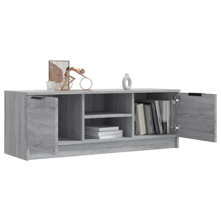 Meuble TV Sonoma gris 102x35x36,5 cm Bois d'ingénierie - Photo n°7