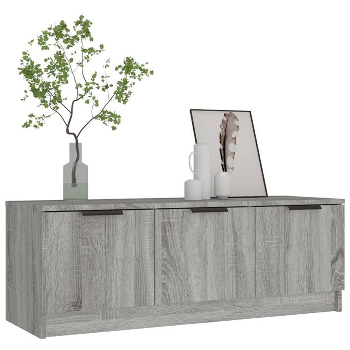 Meuble TV Sonoma gris 102x35x36,5 cm Bois d'ingénierie - Photo n°5