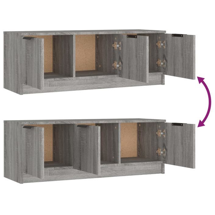 Meuble TV Sonoma gris 102x35x36,5 cm Bois d'ingénierie - Photo n°9