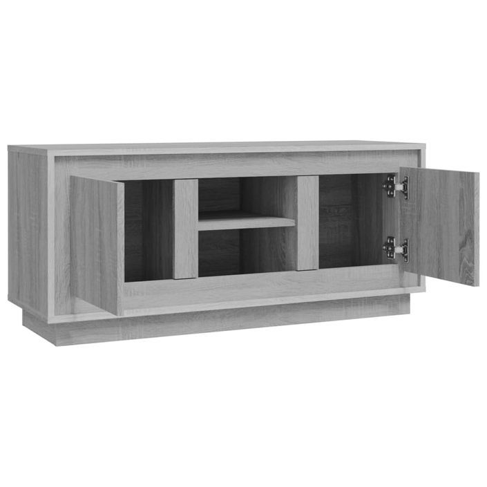 Meuble TV sonoma gris 102x35x45 cm bois d'ingénierie - Photo n°7