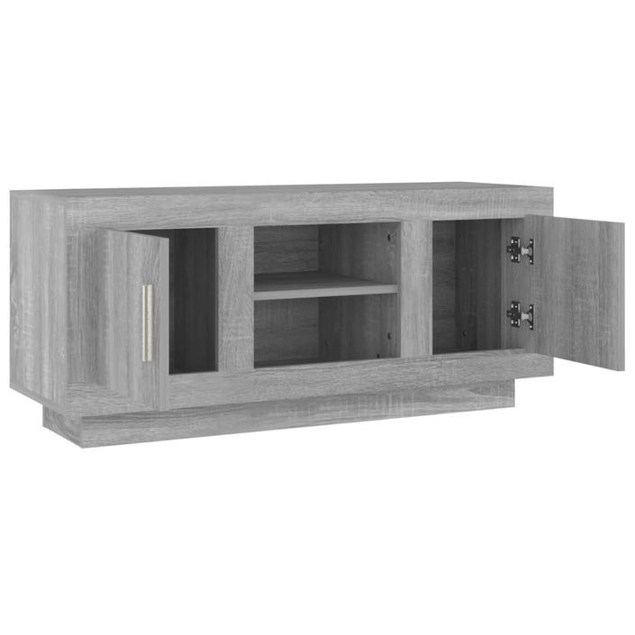 Meuble TV sonoma gris 102x35x45 cm bois d'ingénierie - Photo n°7