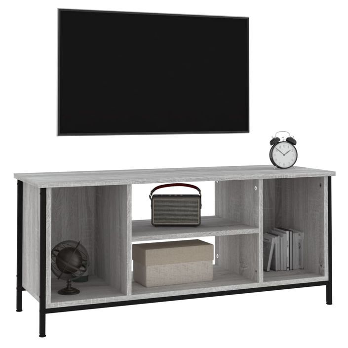 Meuble TV sonoma gris 102x35x45 cm bois d'ingénierie - Photo n°4