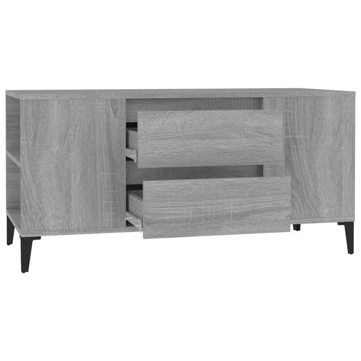 Meuble TV Sonoma gris 102x44,5x50 cm Bois d'ingénierie - Photo n°7