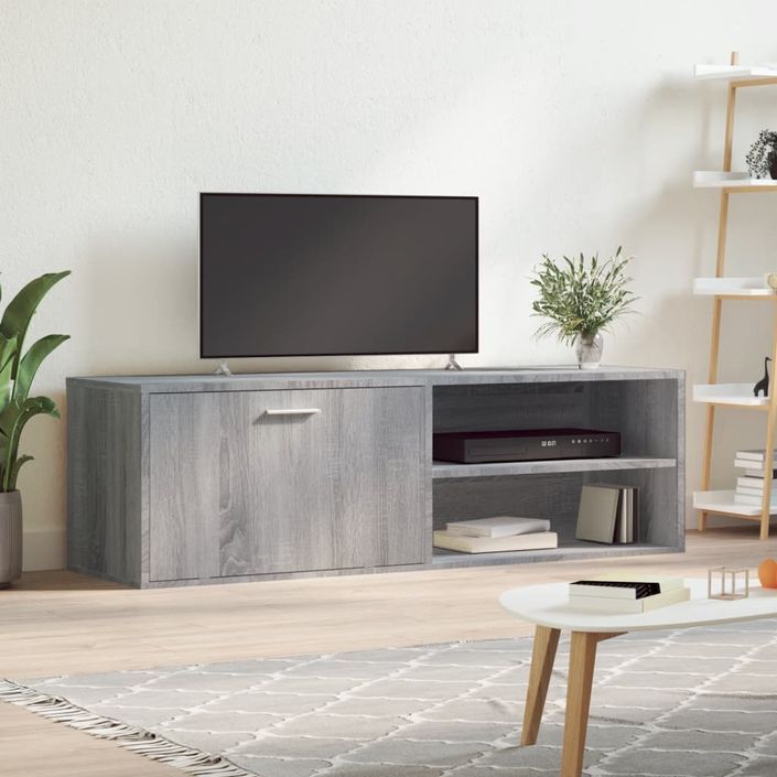 Meuble TV sonoma gris 120x34x37 cm bois d'ingénierie - Photo n°2