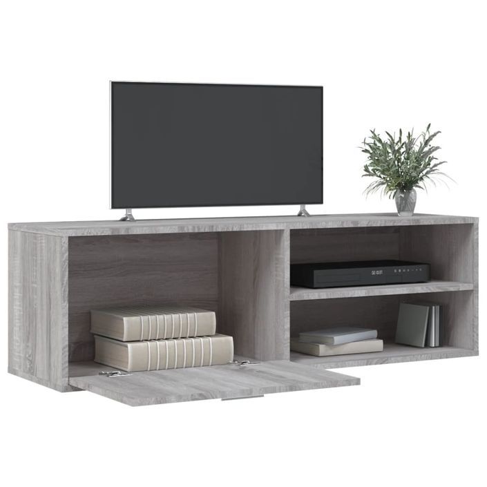 Meuble TV sonoma gris 120x34x37 cm bois d'ingénierie - Photo n°3