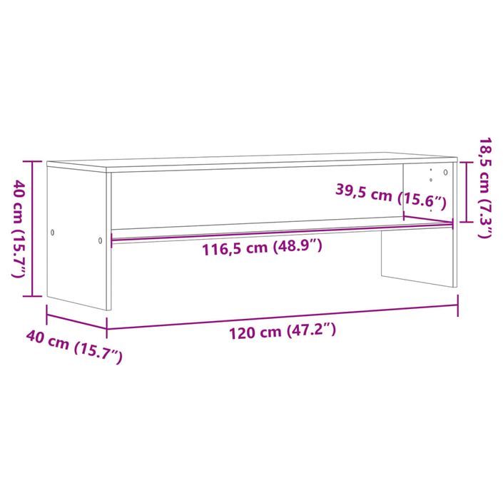 Meuble TV sonoma gris 120x40x40 cm bois d'ingénierie - Photo n°9