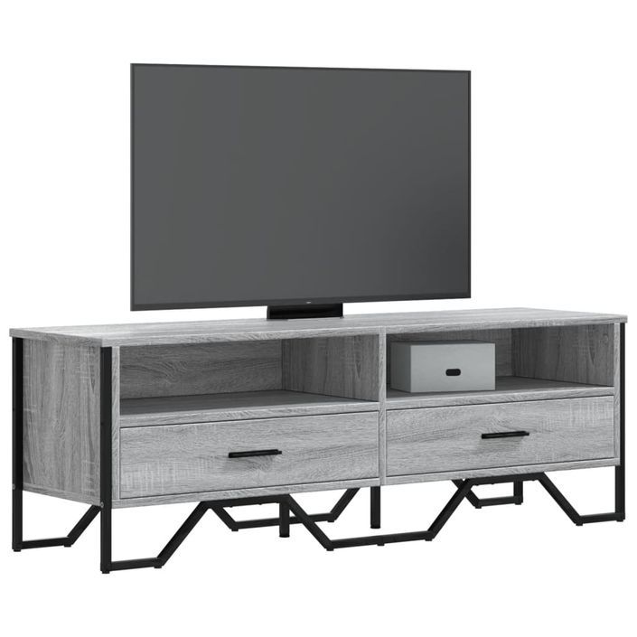 Meuble TV sonoma gris 122x34x41 cm bois d'ingénierie - Photo n°1