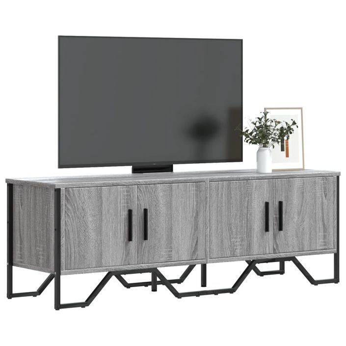 Meuble TV sonoma gris 122x34x41 cm bois d'ingénierie - Photo n°1