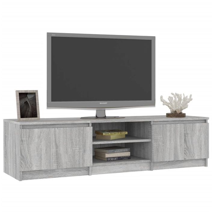 Meuble TV Sonoma gris 140x40x35,5 cm Bois d'ingénierie - Photo n°6