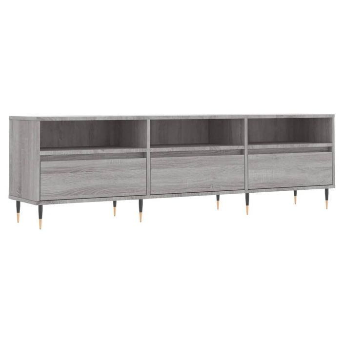 Meuble TV sonoma gris 150x30x44,5 cm bois d'ingénierie - Photo n°1