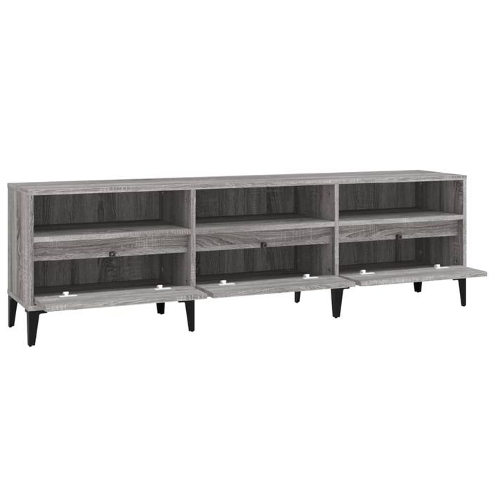 Meuble TV sonoma gris 150x30x44,5 cm bois d'ingénierie - Photo n°7