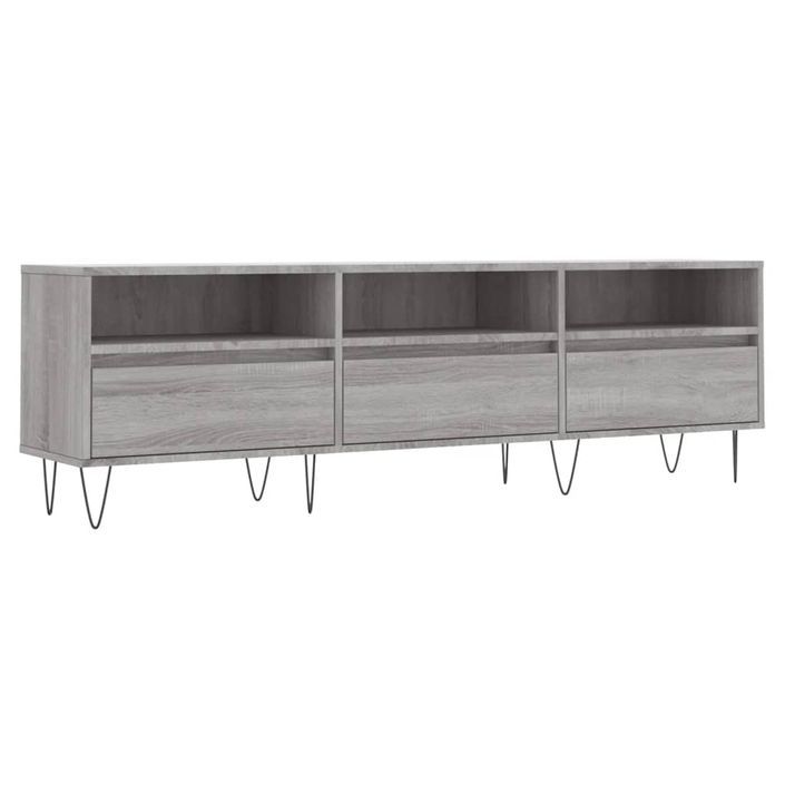 Meuble TV sonoma gris 150x30x44,5 cm bois d'ingénierie - Photo n°1