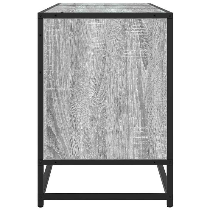 Meuble TV sonoma gris 150x35x41 cm bois d'ingénierie et métal - Photo n°5