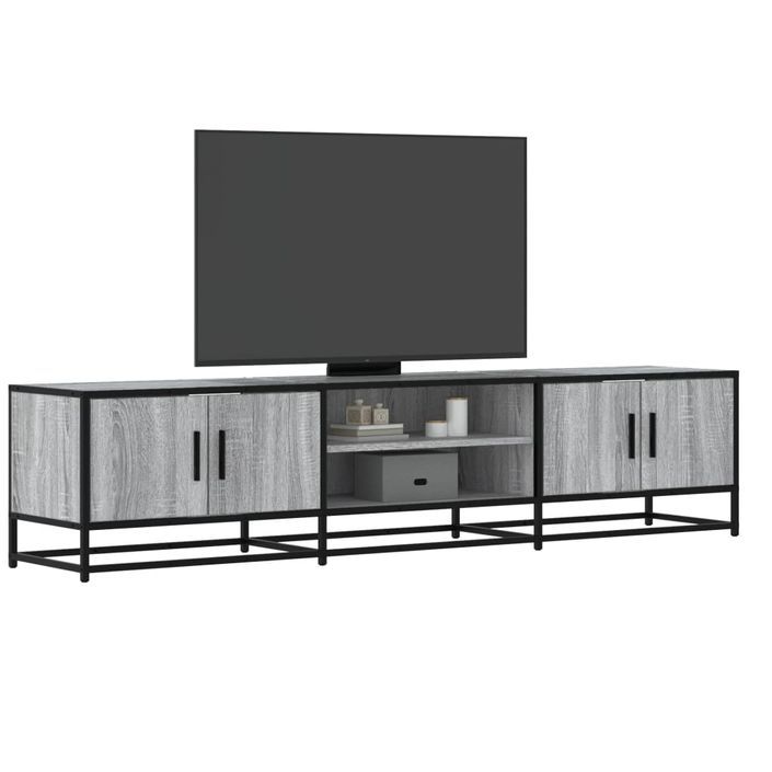 Meuble TV sonoma gris 180x35x41 cm bois d'ingénierie - Photo n°1