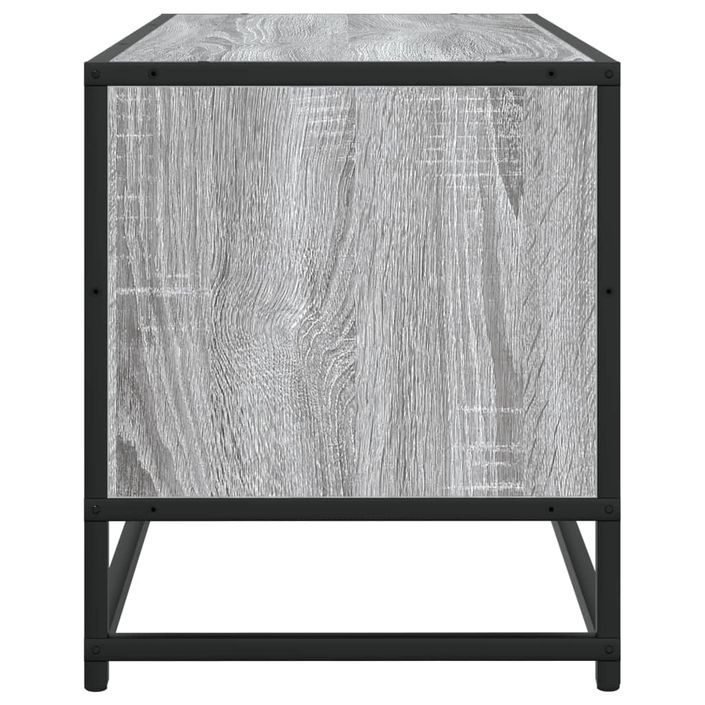 Meuble TV sonoma gris 80x34,5x40 cm bois d'ingénierie et métal - Photo n°5