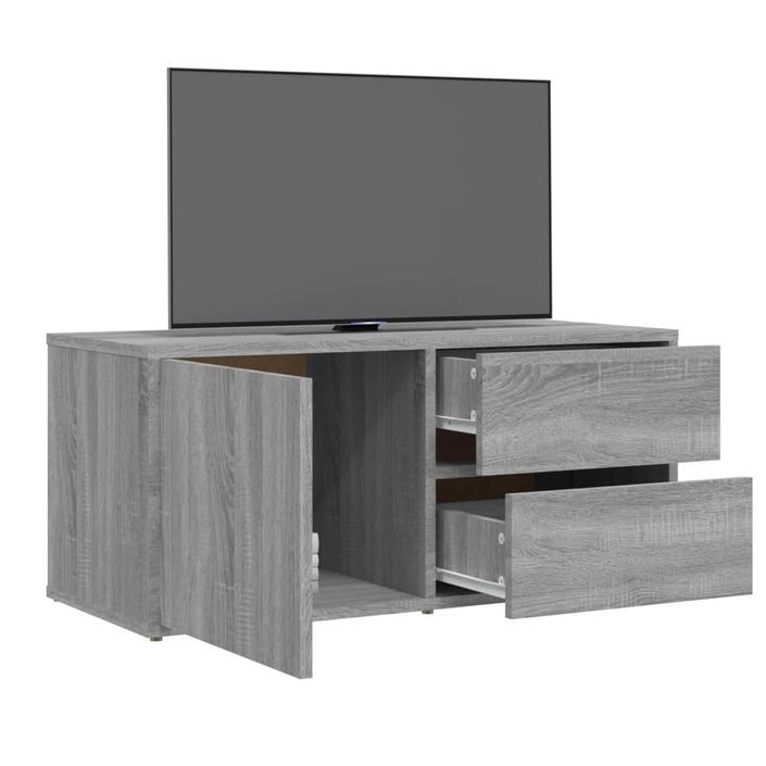 Meuble TV Sonoma gris 80x34x36 cm Bois d'ingénierie - Photo n°5