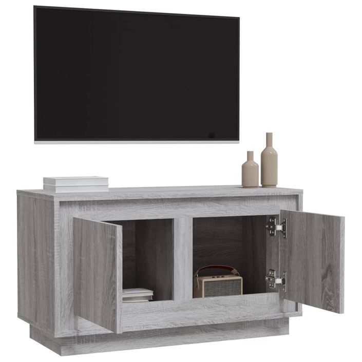 Meuble TV sonoma gris 80x35x45 cm bois d'ingénierie - Photo n°5