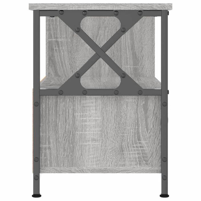 Meuble TV sonoma gris 90x33x45 cm bois d'ingénierie et fer - Photo n°7