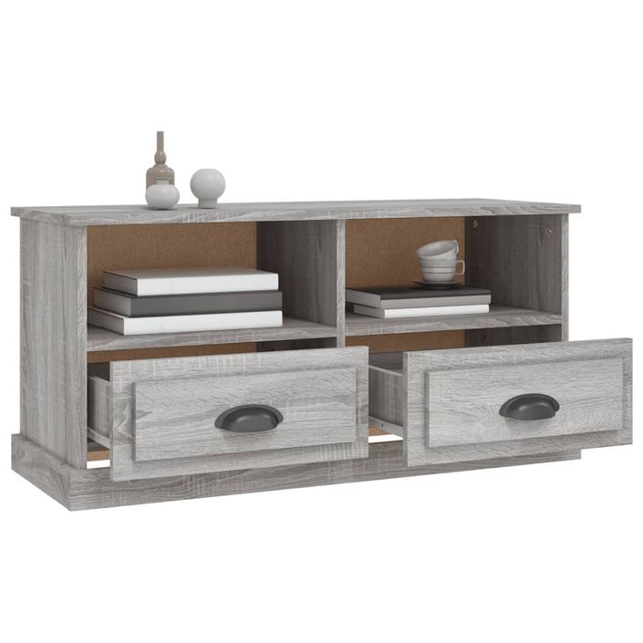 Meuble TV sonoma gris 93x35,5x45 cm bois d'ingénierie - Photo n°5