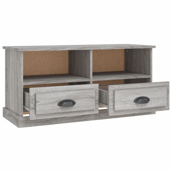 Meuble TV sonoma gris 93x35,5x45 cm bois d'ingénierie - Photo n°8