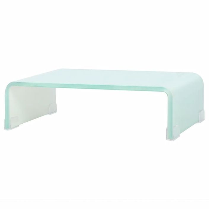 Meuble TV/ Support pour moniteur 40 x 25 x 11 cm Verre Blanc - Photo n°1