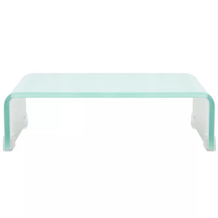 Meuble TV/ Support pour moniteur 40 x 25 x 11 cm Verre Blanc - Photo n°2